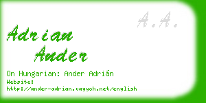 adrian ander business card