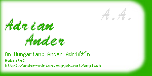 adrian ander business card